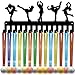CREATCABIN Figure Skating Medals Holders Medal Display Hanger Small Rack Organizer Metal Ribbon Shelf Stand Frame Decor Wall Mounted Hanging with 14 Hooks for Athlete Sporter Black 11.4 x 5Inch