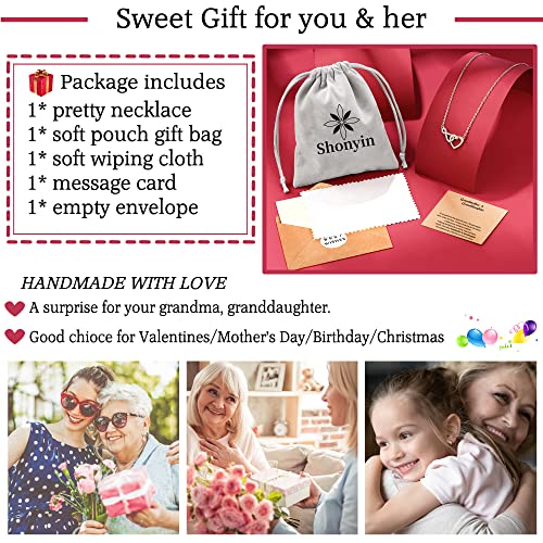 Shonyin Grandma Granddaughter Necklace Mothers Day Gifts From Granddaughter Infinity Heart Pendant Grandmother Nana Gigi Mimi Necklace Jewelry Birthday Gift #TOP5