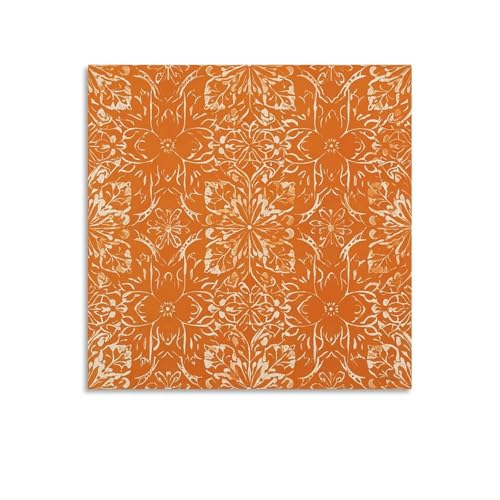 Toile murale abstraite orange AQRJLPM panoramique sans cadre 70x70 cm