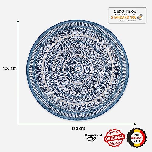 DomDeco Outdoor-Teppich rund 120×120 cm für Innen- und Außenbereich