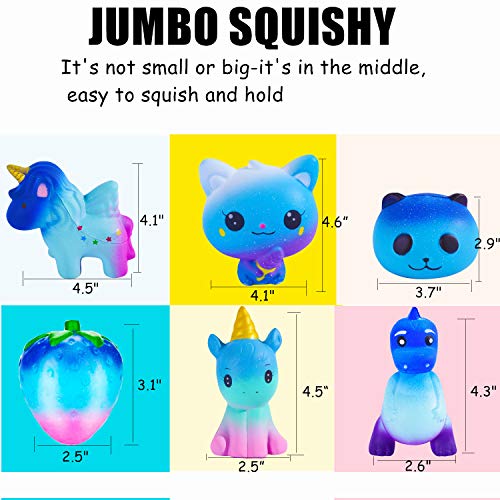 Galaxy Jumbo Squishies Slow Rising Animal Squishy Toys Newest Unicorn Galaxy Squishies Party Favors Goodies Bags Class Prize Cream Scented & Kawaii Squishys Stress Relief Toys For Adults Kids（6 Pack） #TOP5