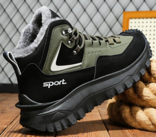 Safe Work Orthotic Hiking Boots, Anti-slip and Durable Steel Toe Boots, Men's Stylish Casual Lace-up Snow Boots