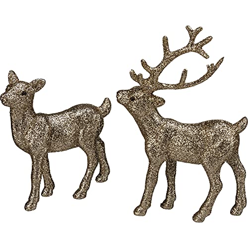 Primitives-by-Kathy-107792-Champagne-Glitter-Deer-Set Primitives by Kathy 107792 Champagne Glitter Deer Set