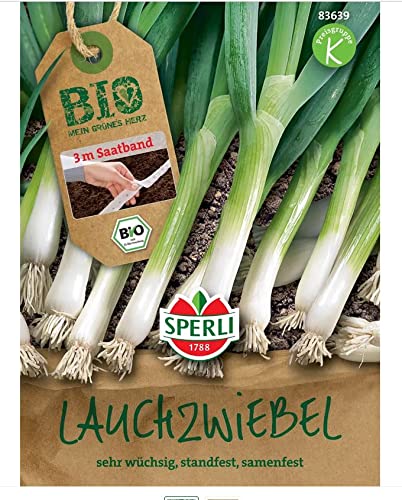 Sperli BIO Lauchzwiebelsamen Saatband 83639 - BIO - wüchsig - standfeste Sorte - langer Schaft - Samen Gemüse Gemüse Pflanzen Saatband Gemüsesamen