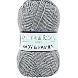 Color: Acero Valeria di Roma Baby Family Condor Ovillo de Color Acero Cod.031VI