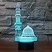 Produktbild 3D islamischen muslimischen Burg Nachtlicht Diashow LED 7 Farbwechsel Touch-Schalter Tisch Schreibtisch Dekoration Lampe perfektes Geschenk mit Acryl flache ABS-Basis USB-Kabel Spielzeug