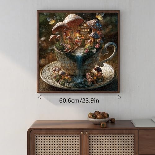 Rompecabezas mágicos de setas y flores para adultos, 1000 piezas, diseño floral con mariposas, plantas y hadas miniatura 5