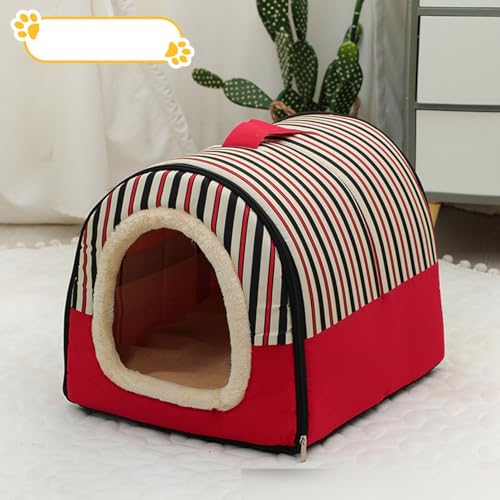 ペットドーム ペットベッド 猫 ハウス 犬 冬寒さ対策 ふわふわ 取っ手付き クッション付き 変形しにくい ペット用品 柔らか ドーム型 洗える 多機能 2way 休憩所 昼寝 遊び場 安定した M:47*38*33cm(推奨体重:5.5kg以内)