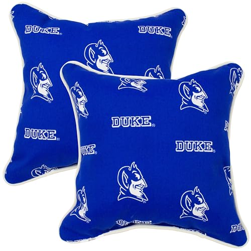 College Covers Duke Blue Devils Outdoor Decorative Pillow Pair-(2) 16" x 16" Pillows