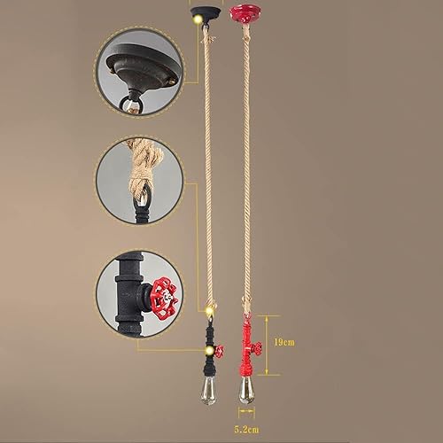 Miniatura 5 de Lámpara colgante de tubo de agua Steampunk retro industrial (óxido)