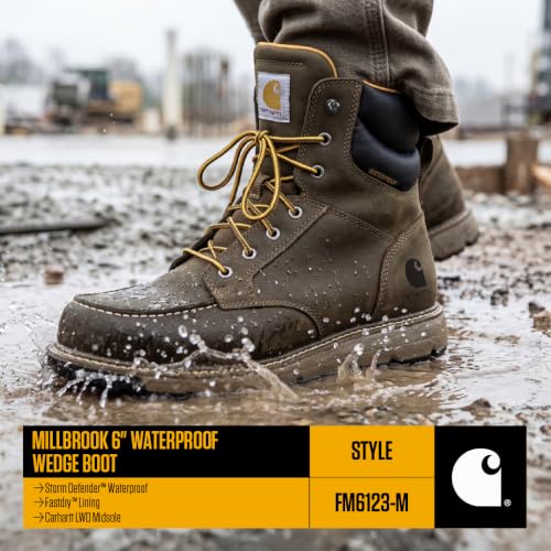 Image of Carhartt Men's Millbrook 6 inch Waterproof Soft Toe Wedge Work Boot
