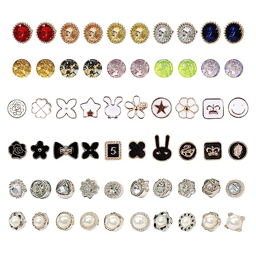 VIKSAUN 60 Stück Frauen Sicherheit Brosche Knöpfe Frauen Hemd Brosche...