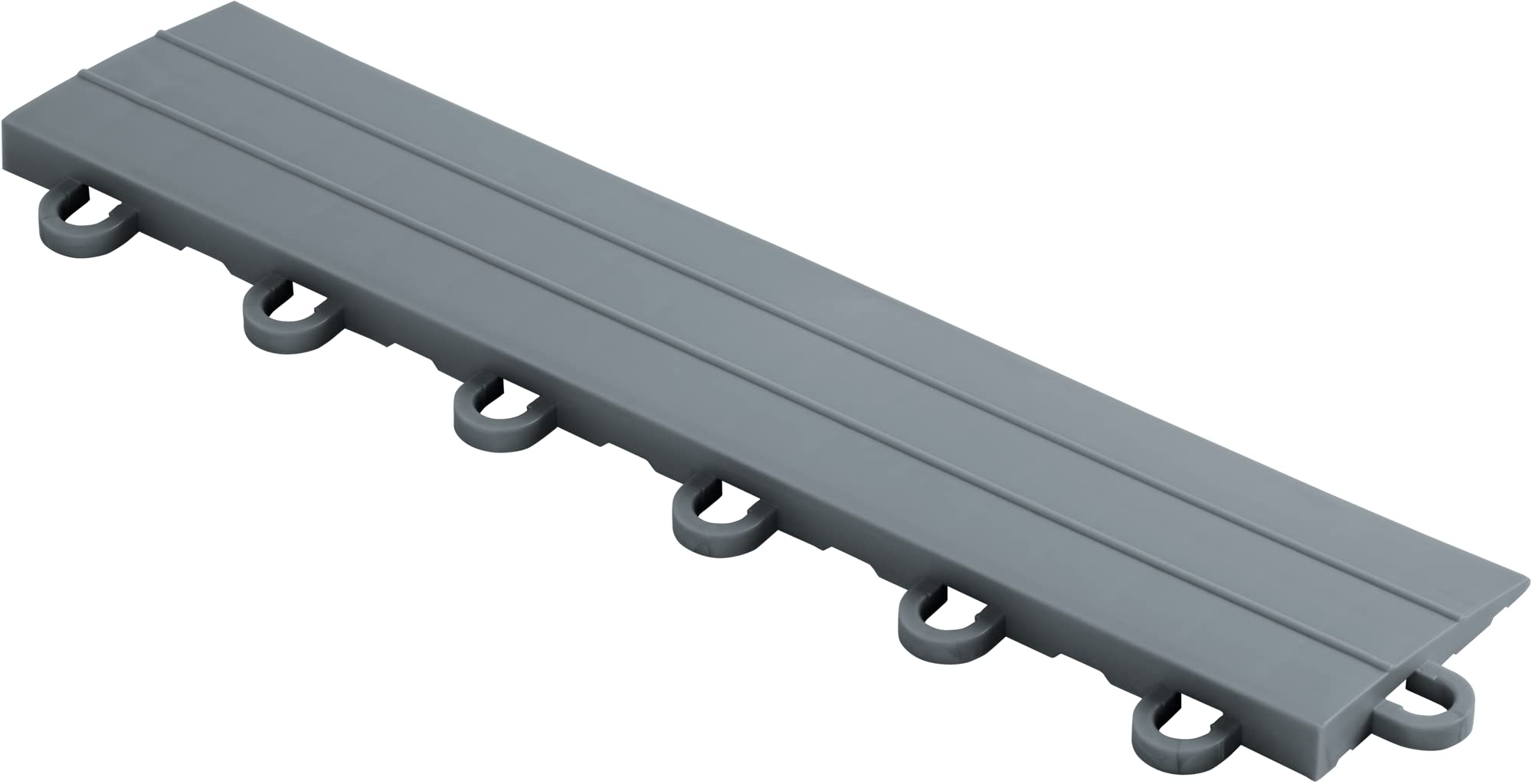 Speedway Looped Edge for Garage Floor Tile, 12 x 2.75-Inch, Grey, 10-Piece Set