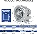 Regenerative Blower, Vortex Ring Blower, Industrial Extractor Blower,Commercial Ventilator, Air Blower With Dust Filter,for Workshops Fish Ponds Farms(370W/220V)