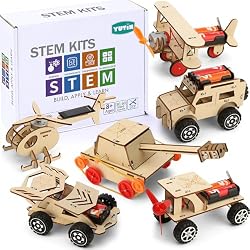 STEM Kits for Kids Age 8-10 10-12, 6 Set Wood Building Projects Crafts 6-8 | Science Model Car Kits for Kids Age 8-12, Wooden 3D Puzzles, STEM Toys for Boys 8 9 10 12 13 Year Old Birthday Gifts