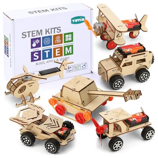 6 in 1 STEM Building Kits for Kids, Wooden Car Model Kit for Boys to Build, DIY 3D Wood Puzzles Craft Projects Set for Girls, Assemble Woodworking Gift Toys for Age 6 7 8 9 10 11 12 and Up
