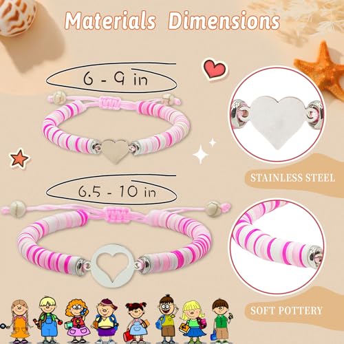 2025 Mommy & Me Matching Heart Bracelets - First Day of Kindergarten & Back to School Gift for Mom & Daughter4