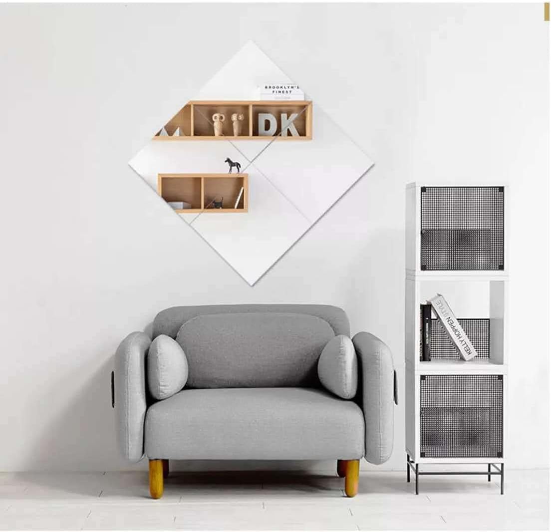 11.8 Inch Full Length Mirrors with Acrylic - 4Pcs Frameless Bathroom Mirrors Door Vanity Mirrors for Bedroom Living Room