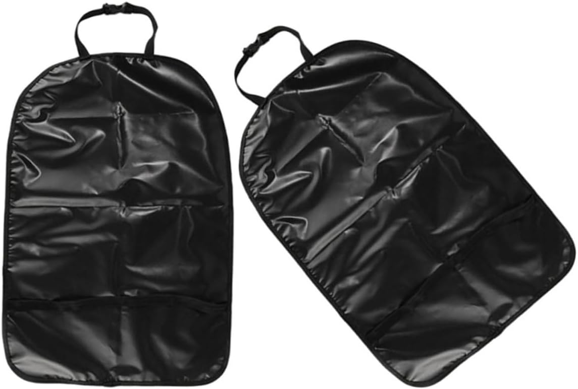 Kisangel 2pcs Car Back Seat Protector Kick Mats Vehicle Backseat Covers for Mud and Dirt Straps Fit Material Easy to Clean