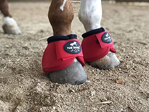 Image of 2520D Horse Bell Boots No-Turn Horse Bell Boots, Equine Ballistic Hoof Overreach Bell Boot, Pair