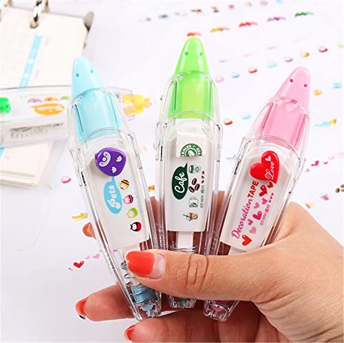 Image of DPISZONE Decorative Lace Pen Cute Novelty Decorative Correction Tape Correction Fluid School & Office Supply Scrapbooking Supplies, Decorative Edging Tape, Correction Tape for Journal Supplies Scrapbook, Crafts and Arts Projects (5)