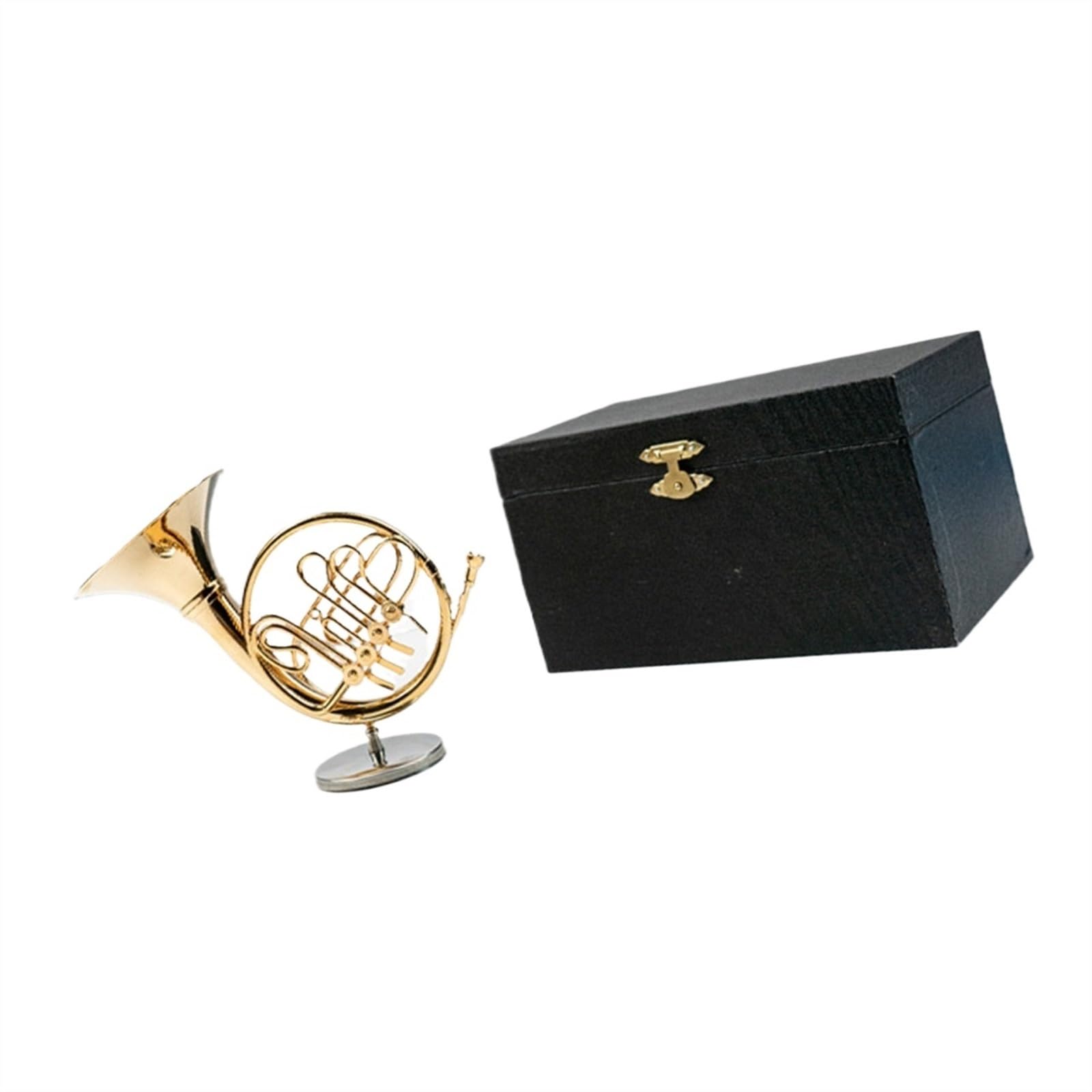 Strumenti Musicali in Miniatura Mini Corno Francese Strumento Musicale Modello Ornamenti Decorazione della Casa Regali per Gli Amici(9cm)