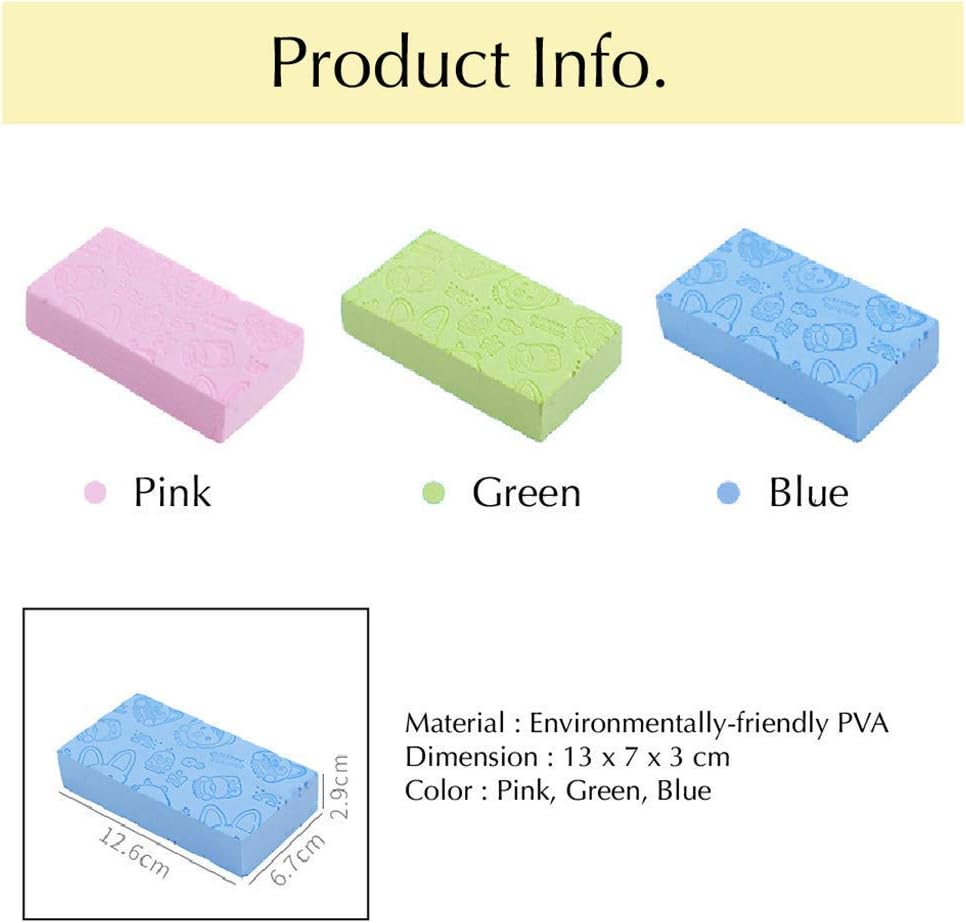 Maikoa 3PCS Ultra Soft Exfoliating Sponge Shower Brush