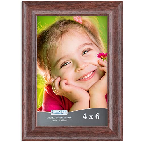 4x6 Teak Wood Finish Picture Frame - Contemporary Photo Frame 4 x 6