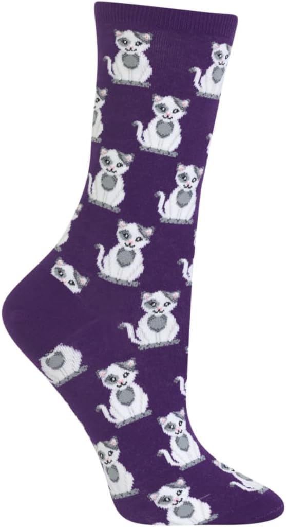 Medias de Deporte Mujer Púrpura Gato 1 Par Talla 4-10