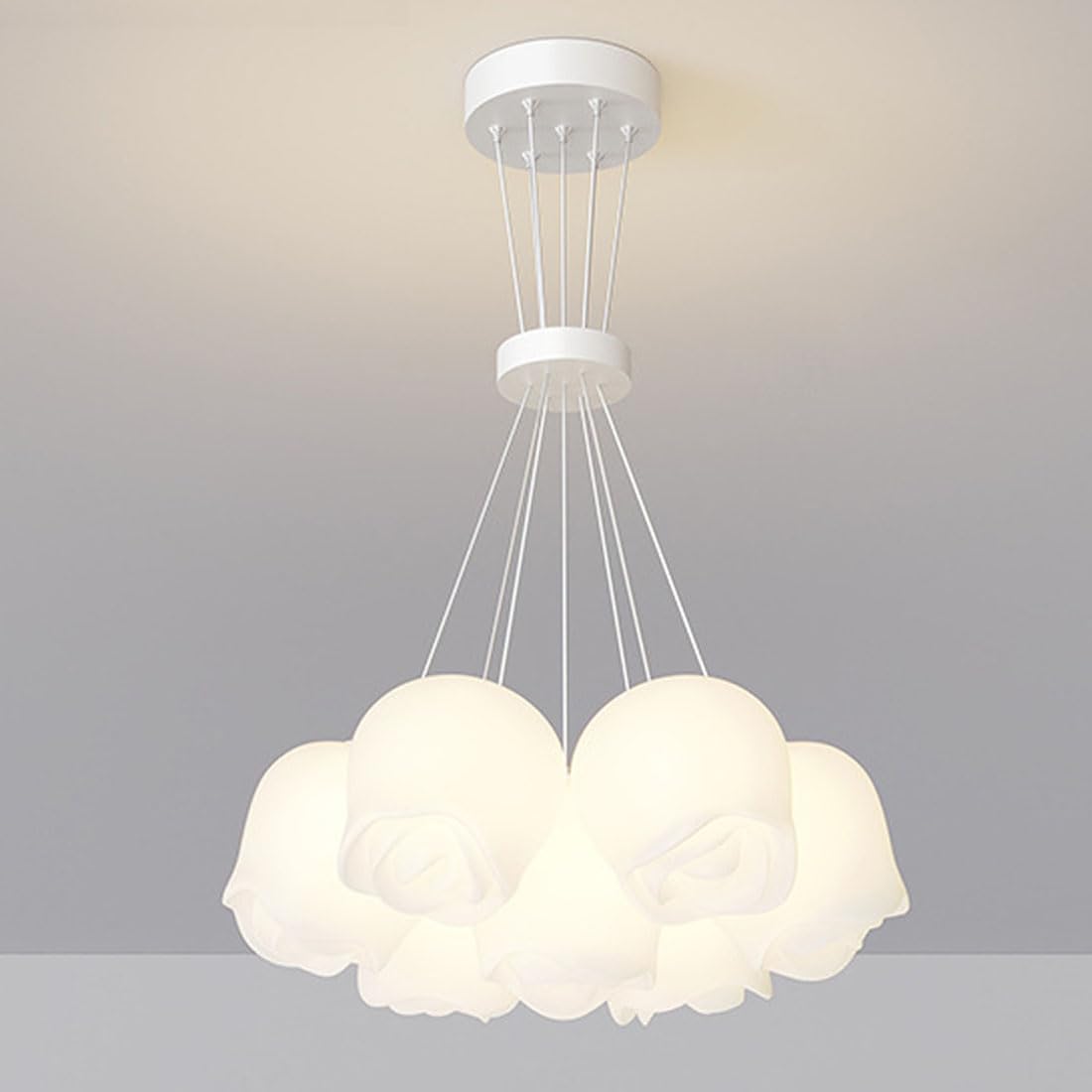 Plafonnier salon blanc lustre d'escalier 13 têtes pour chambre