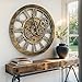 ImprovingLife The Gears Clock The Original Real Moving Gear Wall Clock Vintage Industrial Oversized Rustic Farmhouse (24 inch (60cm),Gold Antique)