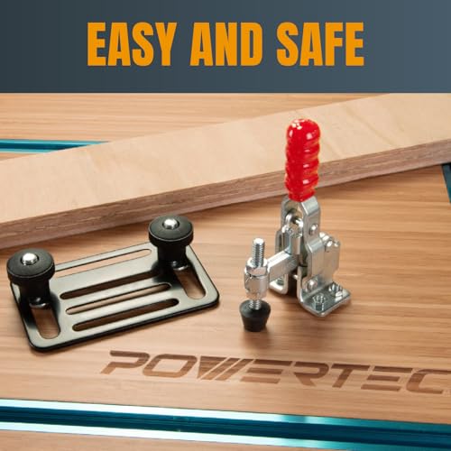 Image of POWERTEC 16PK Toggle Clamp, 200 lbs Capacity, 12050 Quick Release Vertical Clamps w /Antislip Rubber Pressure Tip for Woodworking Jigs and Fixtures, Welding, Drill Press, Crosscut Sled (20328-P4)