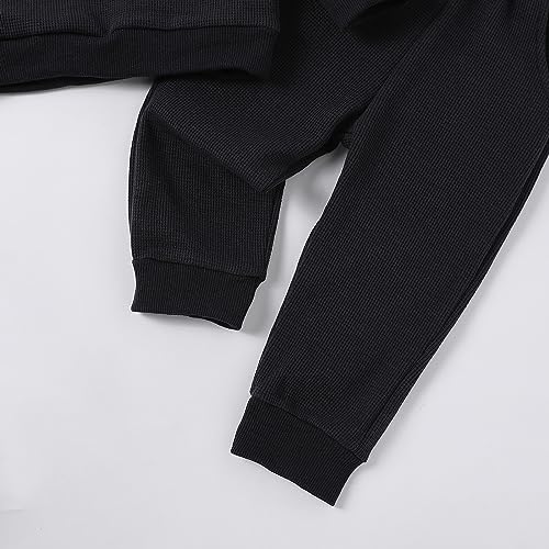 Image of Kid Toddler Boy Clothes Color Block Sweatshirt and Casual Pants 2Pcs Boys Fall Winter Outfits 1-5T