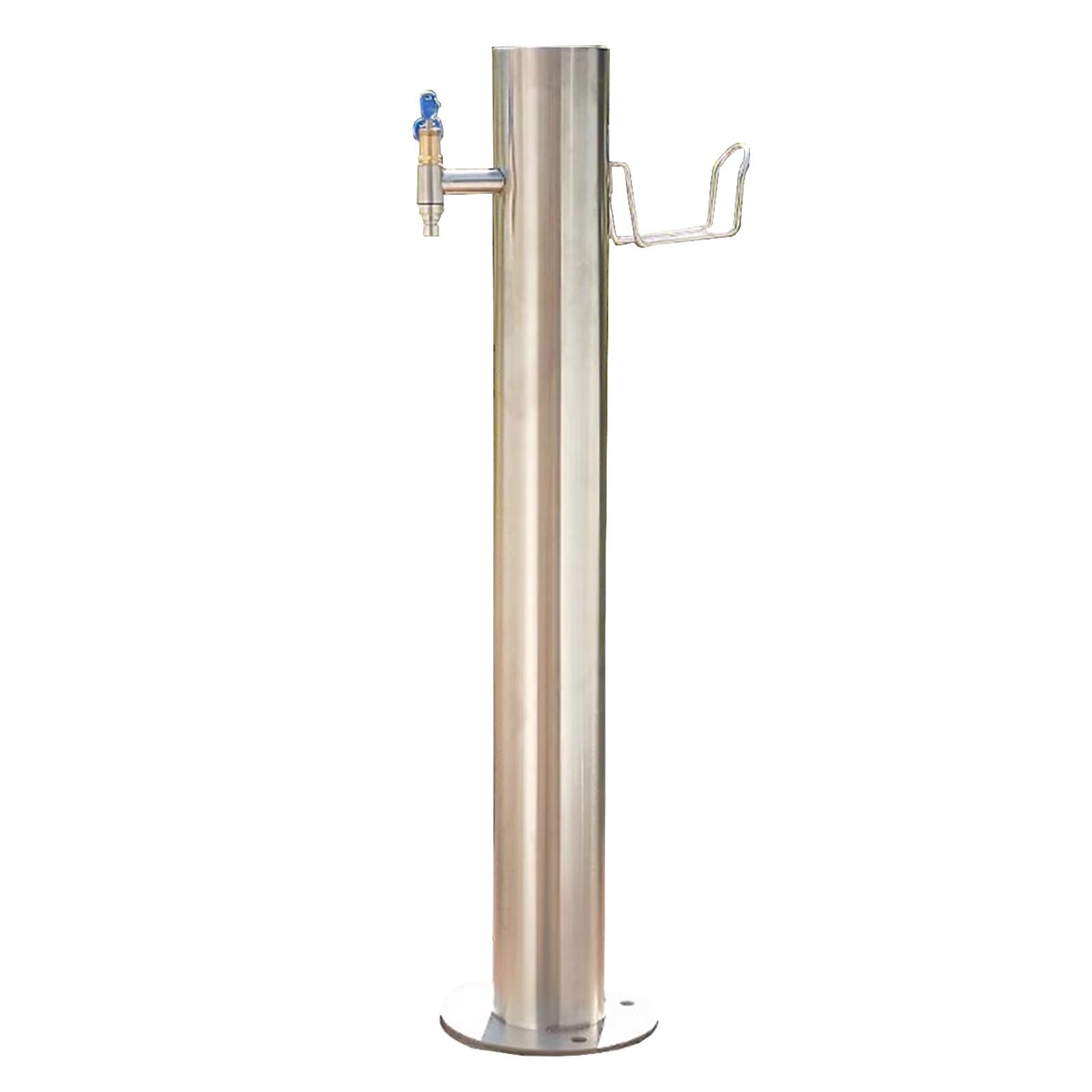 WOTZOV Stainless Steel Outdoor Water Column With Lockable Faucet, Floor-Mounted Garden Spigot For Backyard Irrigation And Washing, Durable Copper & Thin Design For Farm And Pasture U，One Color Thick
