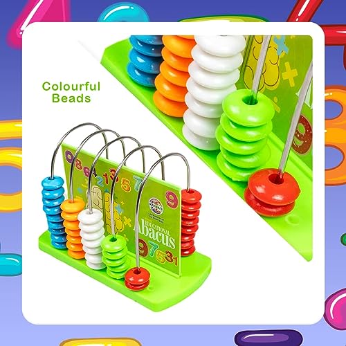 Image of BKDT Marketing Educational Abacus 5 Rods for Kids Early Math Skills for Kids to Learn to Count, Add & Subtract with Colourful Beads - Mathematics Tool kit - (Abacus 5 Rods)-Festival Gifts,Diwali Gift