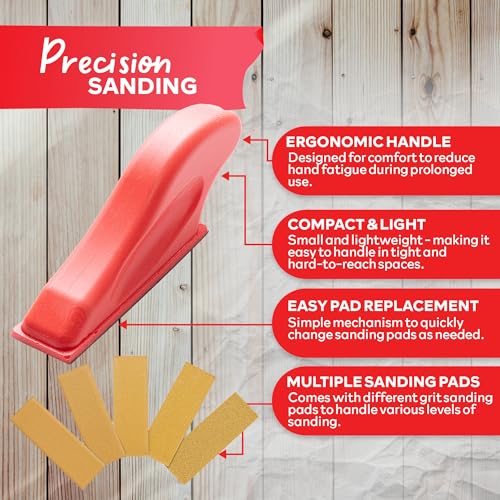 XFasten Micro Sander Kit 3.5” x 1” Mini Detail Sander Sandpaper Kit 80 120 180 240 400 Grit 100 PCS Sand Paper for Wood Furniture, Woodworking and Small Projects - Image 5