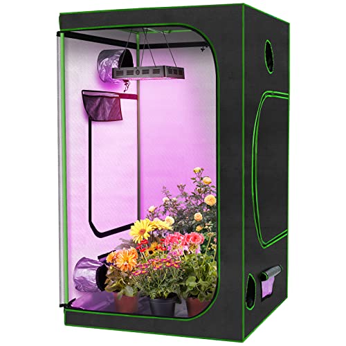 Grow Tent 48"x 48"x 80" Indoor Plant Growing Tent with 600D Oxford Fabric Observation Window Floor Tray, Reflective Mylar Hydroponic Grow Tent for Indoor Plant Growing