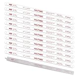HAUTMEC Hacksaw Replacement Blades BI-METAL (10 Pack) High Speed Steel Grounded Teeth 24 TPI x 12