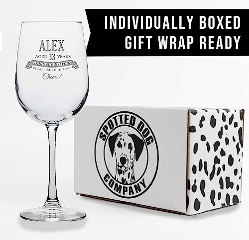 Personalized Etched 16Oz Stemmed Wine Glass, Happy Birthday Gifts For Women, Customized Engraved Wine Gifts For Wine Lover, Unique Custom Gifts For Mom, Sister, Regalos Cumpleaños, Chloe #TOP5