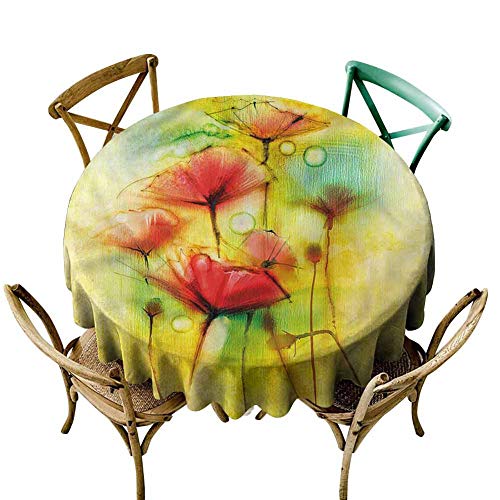 dsdsgog - Mantel Redondo para pícnic, diseño de Flores, color14, 70'x70'(Diameter 178cm), 1
