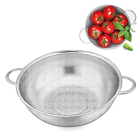 durszlak kuchenny z uchwytami, sitko do makaronu ze stali nierdzewnej Ø 22 cm, górny kosz sitka, do osuszania makaronu, warzyw, owoców, ryżu, nadaje się do mycia w zmywarce