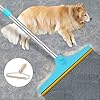 Carpet Rake for Pet Hair Removal – Reusable Pet Hair Remover, 60” Adjustable Long Handle Cat Dog Carpet Rake Scraper with Patented Design, Dog Hair Rake Brush for Rugs, Mats, Couch