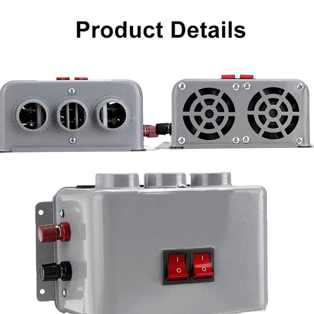 24V 400-600W Calefacción de automóvil Calentador de invierno Calefacción de automóvil Compacto 3 salidas de aire, 2 interruptores de encendido/apagado