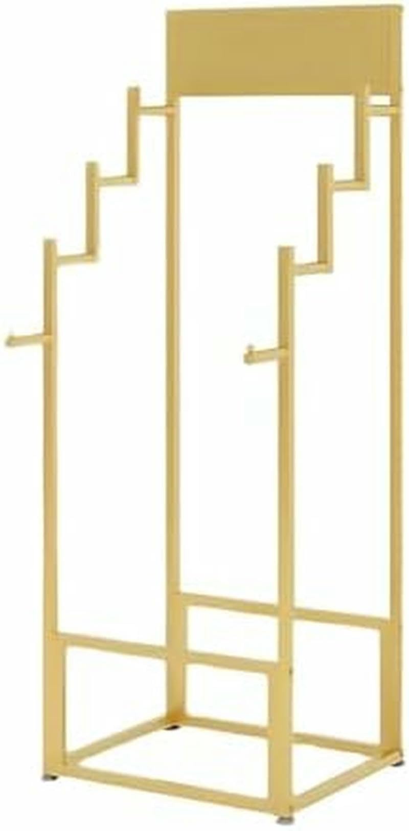 CGCSYZ Commercial Fabric Display Rack, Standing Carpets Rack, Floor-Standing Metal Organizer Holder for Quilts/Fabric Samples/Bed Sheets/Towels (Gold 60x50x165cm)