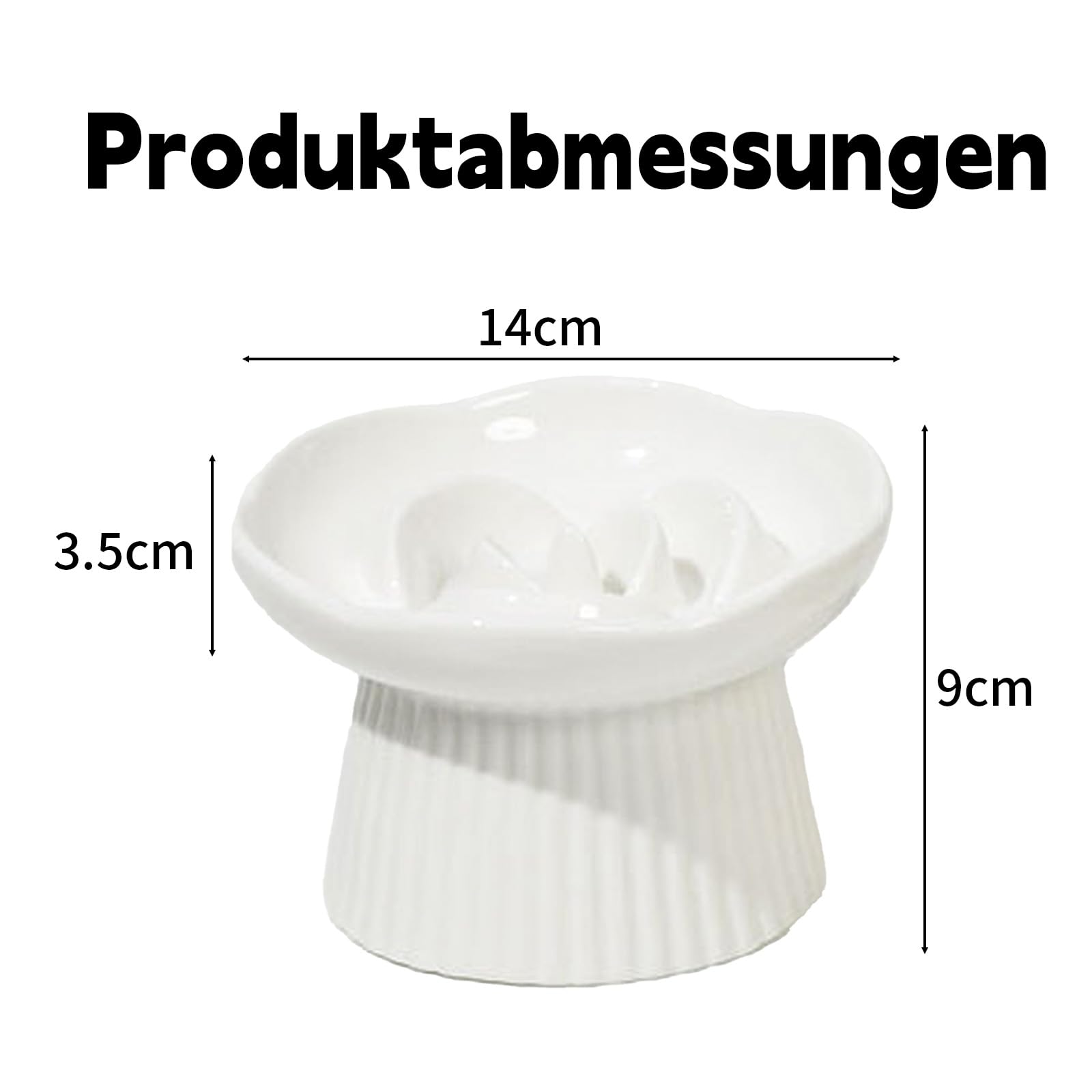 Anti Schling Napf Katze Erhöht, Keramik Antischlingnapf Katze, Slow Feeder Schlingnapf Katze für Katzen und kleine Hunde (Weiß)