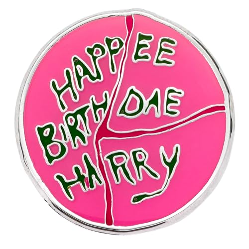 Harry Potter Happee Birthdae Harry Cake Pin Badge, One Size, Zinc, No Gemstone, Pink & Green, HPPB0521