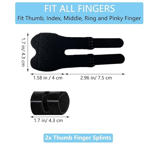 Miniatura 7 de Férulas para dedos para el pulgar (2 unidades), férula para el pulgar gatillo para mazo, roto, enderezamiento, artritis, lesiones, soporte
