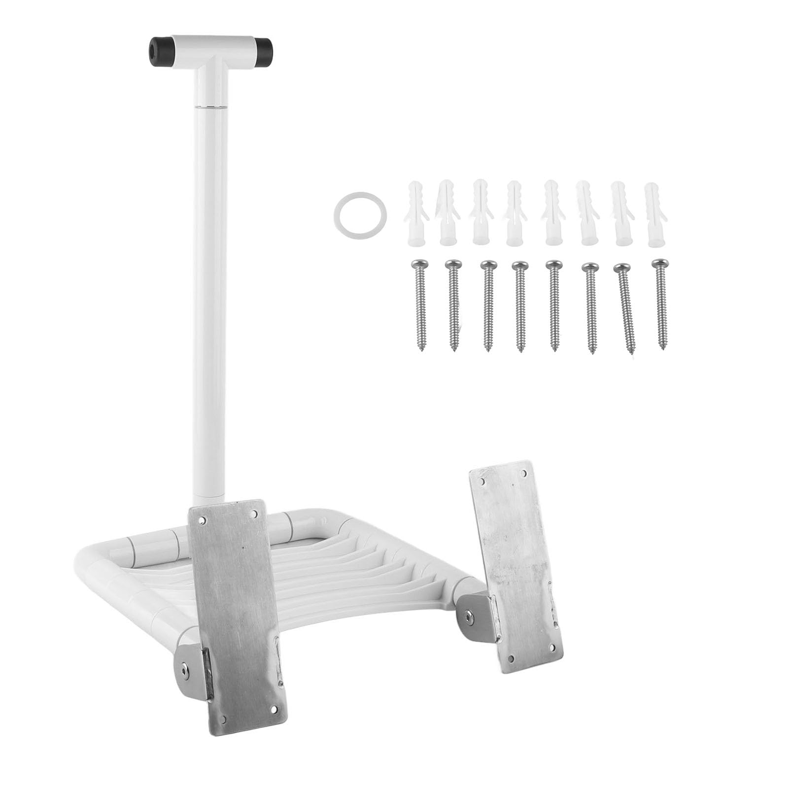 Asiento de Ducha Plegable montado en la Pared Taburete de baño Silla Plegable para Asiento de Ducha Nylon Resistente Acero Inoxidable Cómodo Seguro para Personas Mayores em