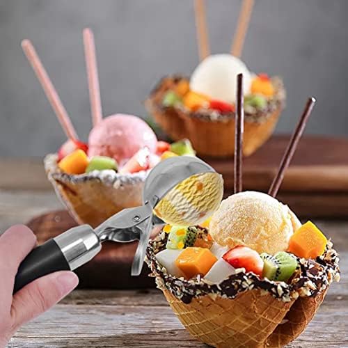 2Pcs Ice Cream Scoop Fruit Scoop Spoon Stainless Steel Ice Cream Scoop with Trigger Cookie Scooper Icecream Scooper Fruit Baller Scoop Fruit Scooper Tool Melon Baller Spoon Fruit Scoop