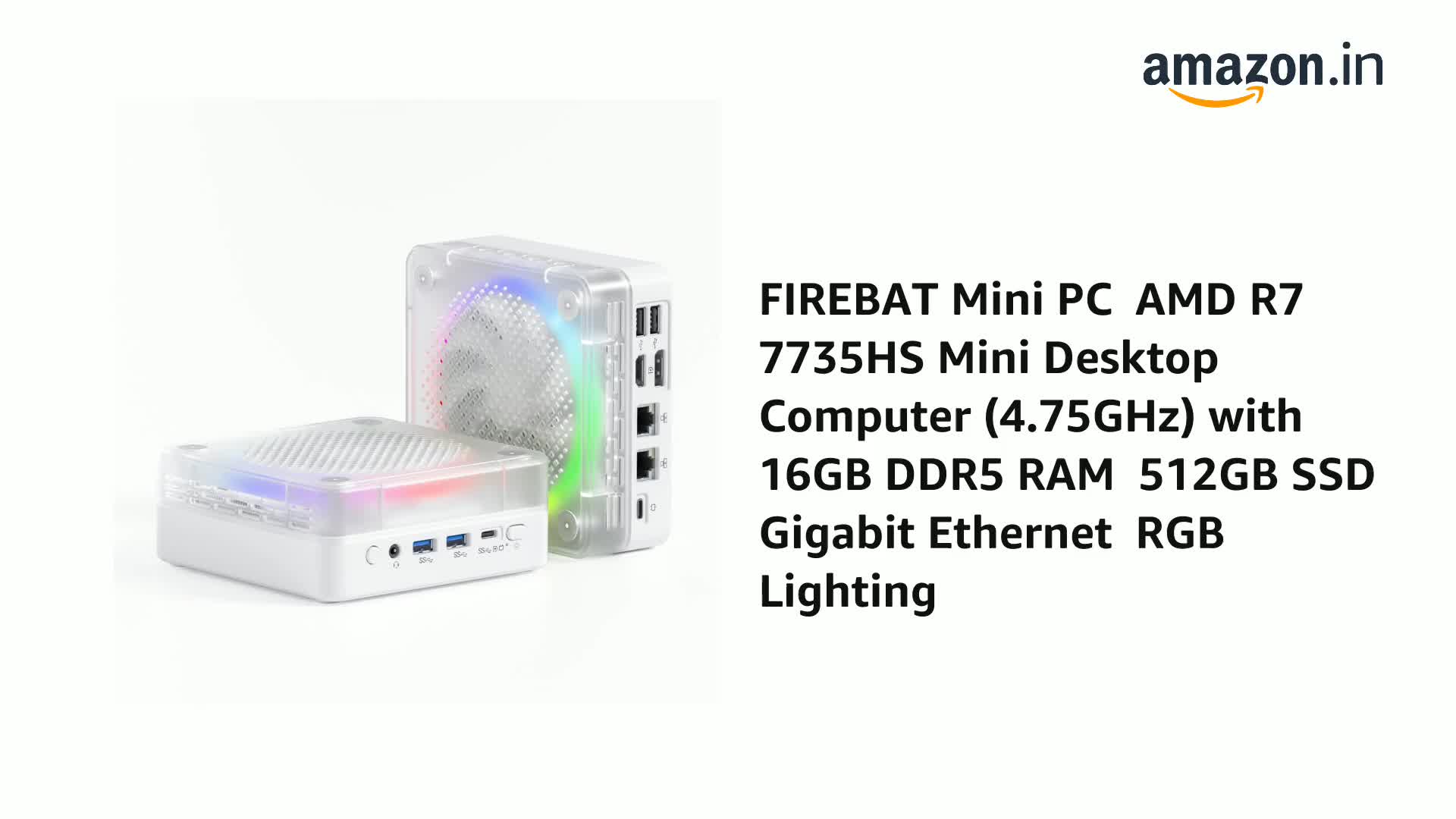 FIREBAT Mini PC Computer, AMD Ryzen 7 7735HS(8C/16T, Up To 4.75Ghz